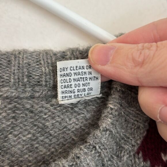 Parker of Vienna Vintage men’s 100% Shetland wool argyle preppy knit sweater XL - Picture 7 of 8